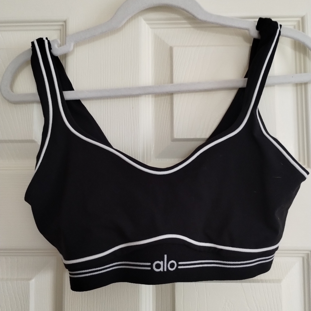ALO Airbrush High Waist Black Leggings With Sports Bra Medium - Picture 5 of 10